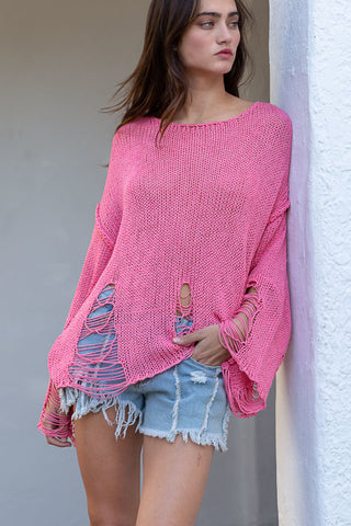 Barbie Pink Distressed Top