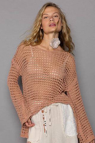 Coral Crochet Top