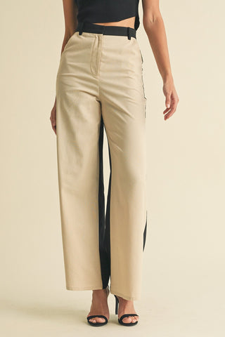 Color Block Linen Pants