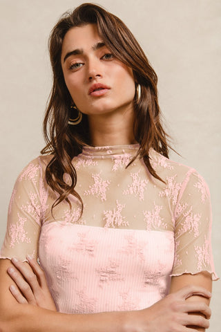 Short sleeve lace top