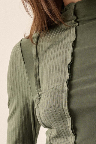 Ribbed Mock Neck