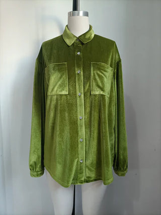 Green Velvet Top